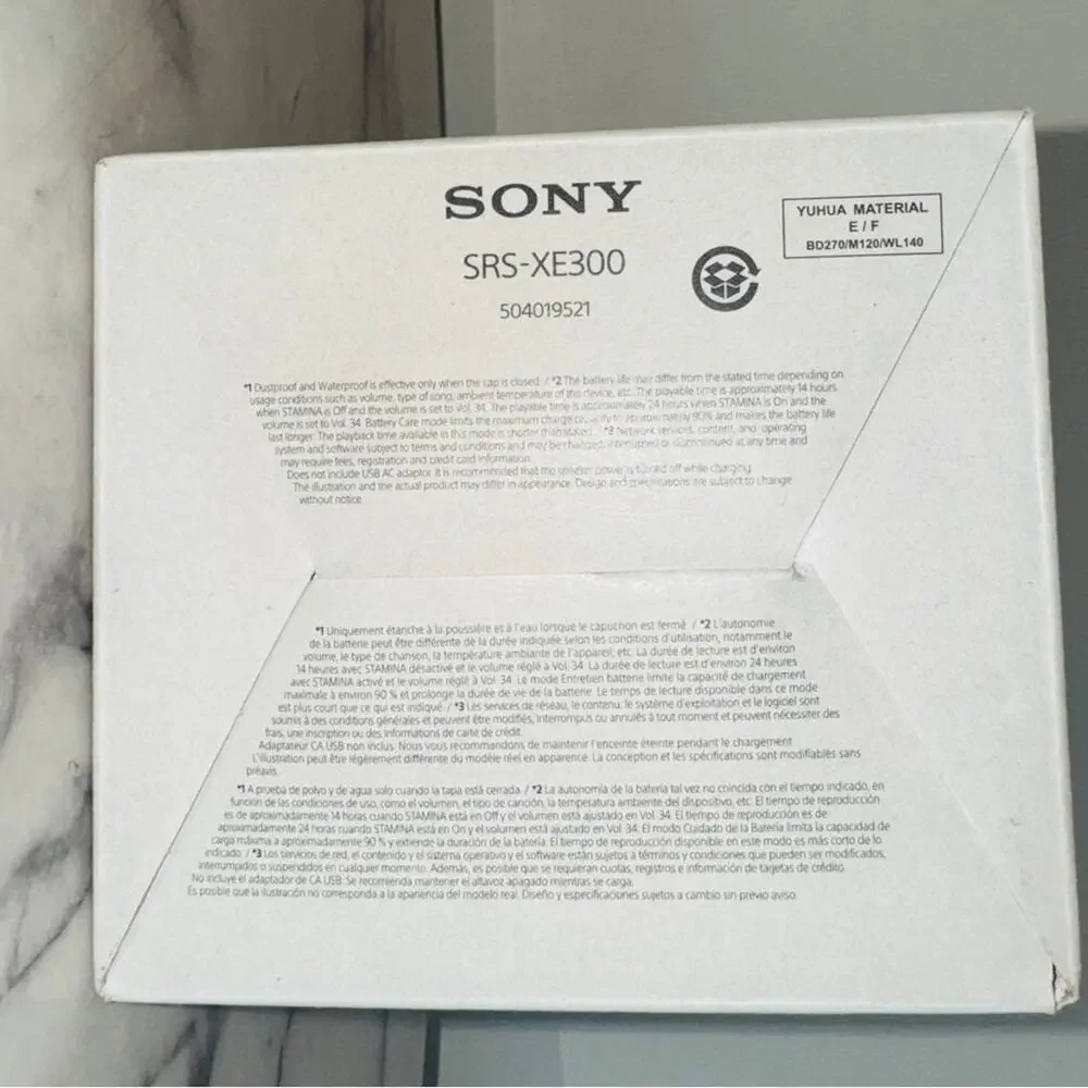 NEW SONY XE300 Portable Bluetooth Speaker Waterproof 25hr Battery Blue NIB